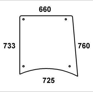 Szyba boczna lewa do ciągnika Case - 1332447C91