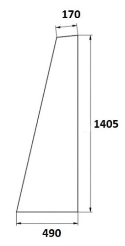 Szyba tylna narożna koparko-ładowarka CAT 164-1069, 8Y-7272, 8Y-7274, 164-1068