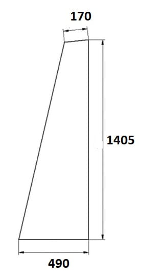 Szyba tylna narożna koparko-ładowarka CAT 164-1069, 8Y-7272, 8Y-7274, 164-1068
