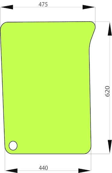szyba przednia dolna prawa do ciągnika John Deere L171332
