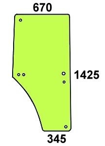 szyba drzwi prawe do ciągnika John Deere L77648, L169103
