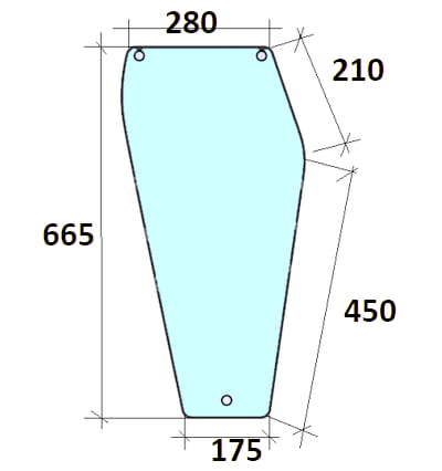 Szyba przednia dolna prawa do ciagnika Deutz-Fahr 04351732