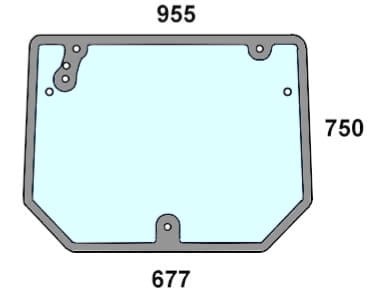 Szyba tylna do ciągnika Deutz-Fahr, Same, Lamborghini, Hurlimann 0.014.2295.0/10