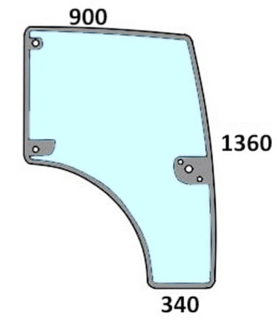 Szyba drzwi prawe do ciagnika Deutz-Fahr, Same, Lamborghini, Hurlimann 0.014.2297.0/10