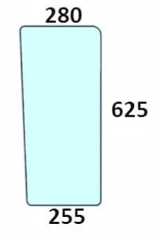 Szyba przednia dolna prawa, lewa do ciagnika Deutz-Fahr, Same, Lamborghini, Hurlimann 0.009.7697.0/30