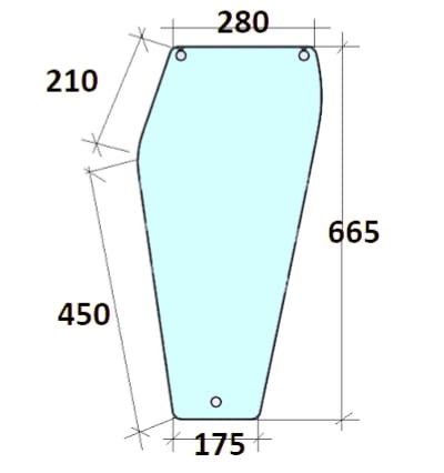 Szyba przednia dolna lewa do ciagnika Deutz-Fahr 04351734, 04351738