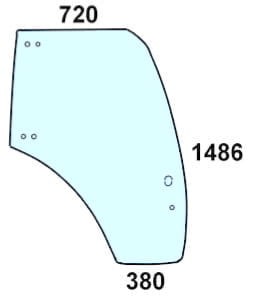 Szyba drzwi prawe do ciągnika Deutz-Fahr, Lamborghini, Same, Hurlimann 04418952