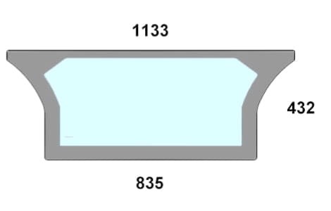Szyba tylna dolna do ciągnika Deutz-Fahr, Lamborghini, Same, Hurlimann 0.010.5210.0/20