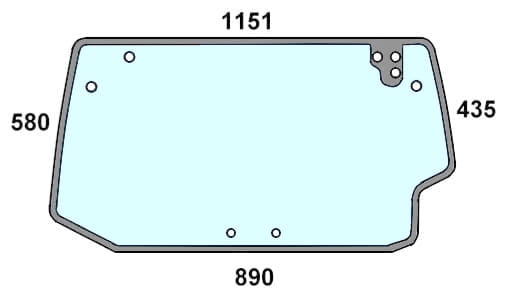Szyba tylna do ciagnika Deutz-Fahr, Lamborghini, Same, Hurlimann 0.012.1438.0/30