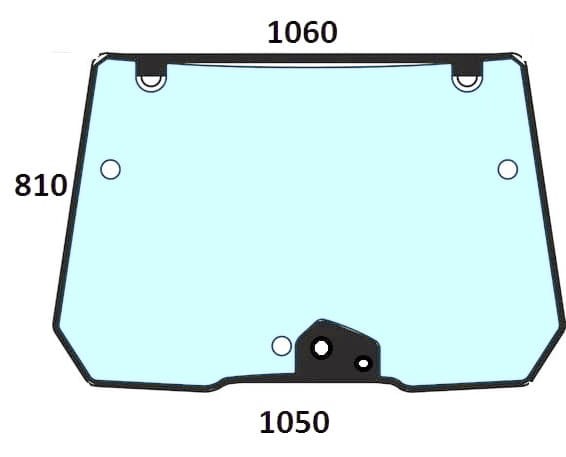 Szyba przednia do ciagnika Deutz-Fahr, Lamborghini, Same, Hurlimann - 001439670