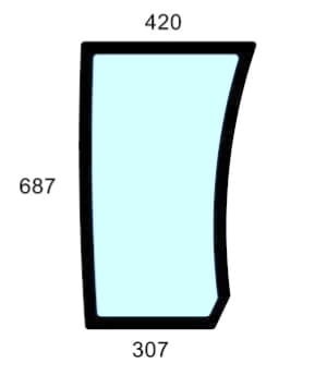 Szyba przednia dolna lewa do ciągnika Deutz-Fahr, Lamborghini, Same, Hurlimann 0.012.1435.0/10