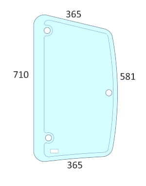 Szyba boczna prawa do ciągnika Deutz-Fahr, Lamborghini, Same, Hurlimann 0.012.1436.0