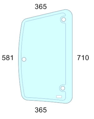 Szyba boczna lewa do ciągnika Deutz-Fahr, Lamborghini, Same, Hurlimann 0.012.1437.0