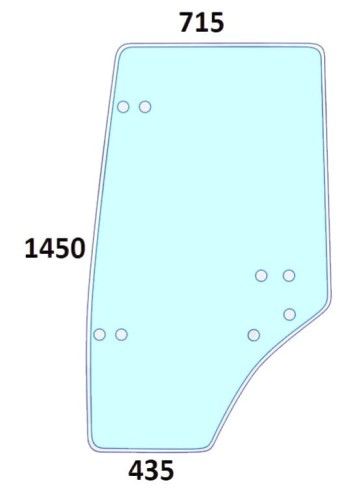 Szyba drzwi lewe do ciagnika Deutz-Fahr, Same, Lamborghini, Hurlimann - 00077335010