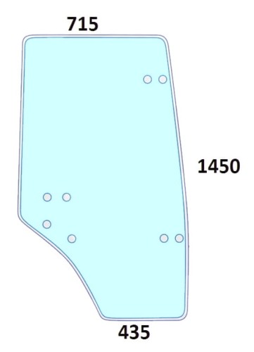 Szyba drzwi prawe do ciągnika Deutz-Fahr, Same, Lamborghini, Hurlimann - 00077336010