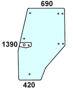 szyba drzwi lewe do ciagnika Deutz-Fahr - 04352850