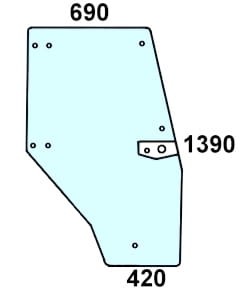 szyba drzwi prawe do ciągnika Deutz-Fahr - 04352851