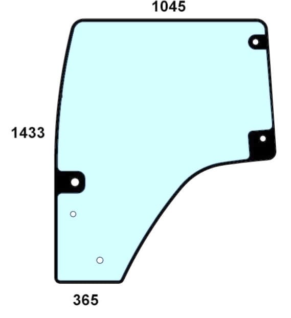 Szyba drzwi lewe do ciągnika Deutz-Fahr, Lamborghini, Same, Hurlimann - 001687430