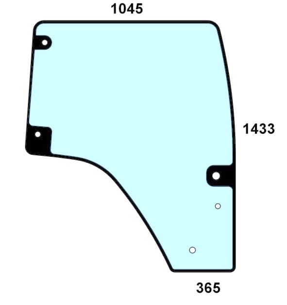 Szyba drzwi prawe do ciągnika Deutz-Fahr, Lamborghini, Same, Hurlimann - 001686820