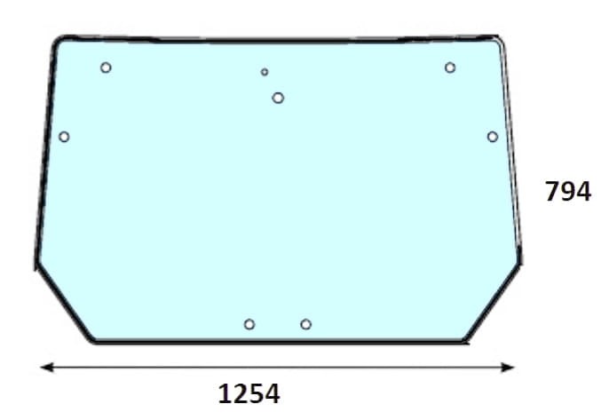Szyba tylna do ciągnikaDeutz-Fahr, Lamborghini, Same, Hurlimann - 00168502010 0.016.8502.0/10