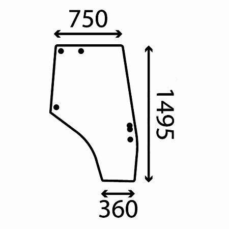 Szyba drzwi prawe do ciągnika Massey Ferguson 3825690M1