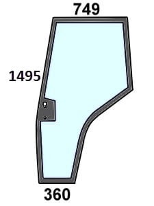 szyba drzwi lewe do ciągnika Massey Ferguson - 3805643M1