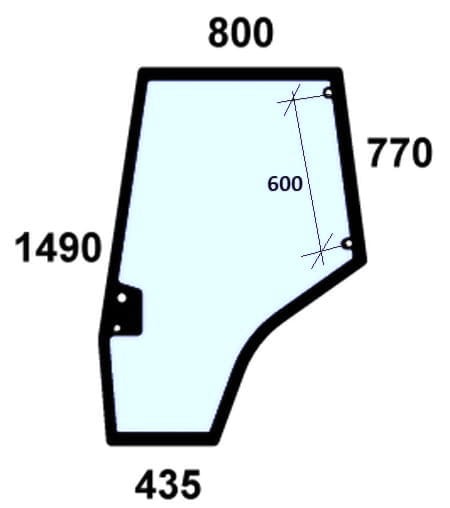 Szyba drzwi lewe do ciągnika Massey Ferguson - 4272774M1