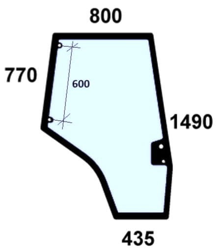 Szyba drzwi prawe do ciągnika Massey Ferguson - 4272775M1