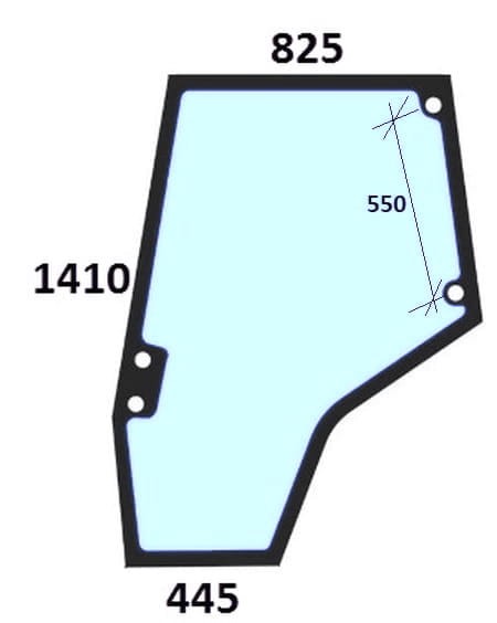 Szyba drzwi lewe  do ciągnika Massey Ferguson - 4272770M1