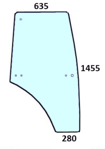 Szyba drzwi prawe do ciagnika Massey Ferguson - VA206264, VA431585