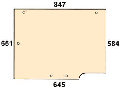 Szyba tylna do ciągnika Case - 126317A2
