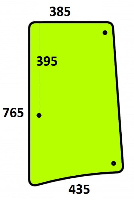 szyba boczna lewa do ciągnika John Deere L213352, L171928