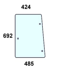 Szyba boczna lewa do ciągnika Case, McCormick - 192001A3