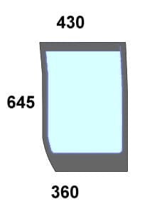 Szyba przednia dolna prawa do ciągnika Case, New Holland, Steyr - 82030487