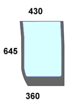 Szyba przednia dolna prawa do ciągnika Case, New Holland, Steyr - 82030485