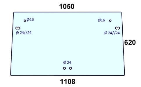 Szyba przednia do ciągnika Case, Steyr - 134571406