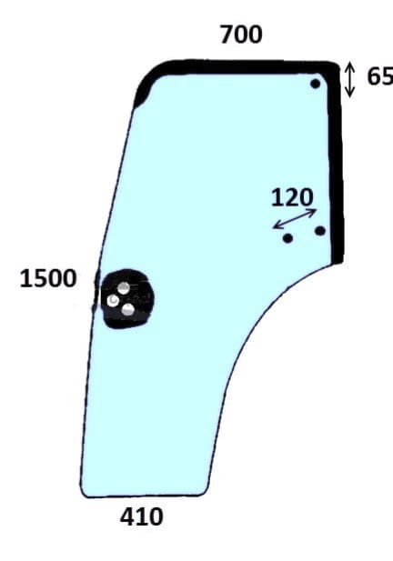Szyba drzwi lewe do ciągnika Case, New Holland, Steyr - 44910453