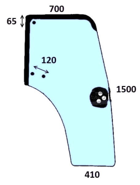 Szyba drzwi prawe do ciągnika Case, New Holland, Steyr - 44910452