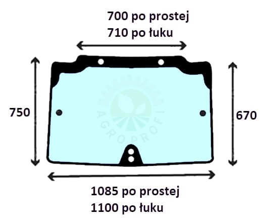 Szyba przednia do ciągnika Case, New Holland, Steyr - 44911501