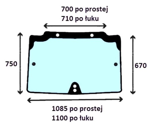 Szyba przednia do ciągnika Case, New Holland, Steyr - 44911501