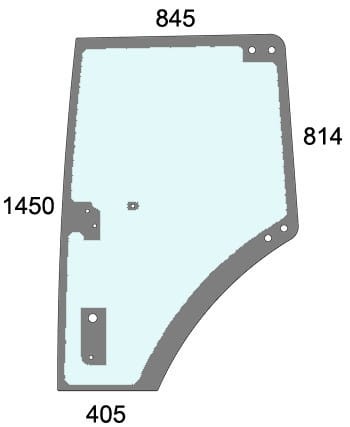 Szyba drzwi lewe do ciągnika Fendt - 931812033040