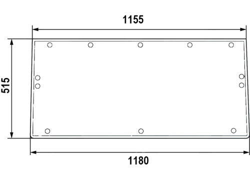 Szyba tylna ramka łamana do ciągnika Claas, Renault 7700008225