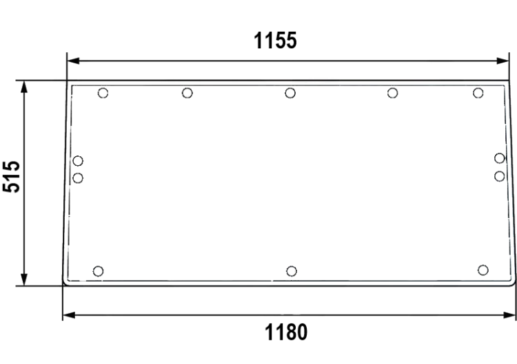 Szyba tylna ramka łamana do ciągnika Claas, Renault 7700008225