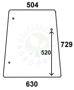 szyba boczna do ciągnika John Deere L57912, L60335