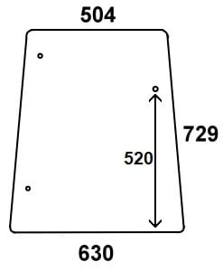 szyba boczna do ciągnika John Deere L57912, L60335