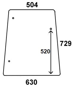szyba boczna do ciągnika John Deere L57912, L60335