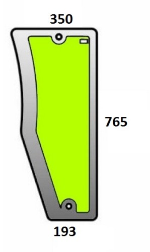 Szyba przednia dolna prawa do ciągnika John Deere ER200621