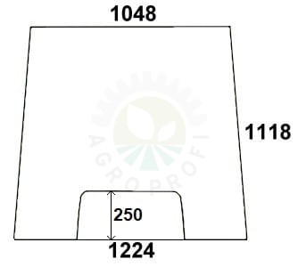 Szyba przednia do ciągnika Massey Ferguson 3050, 3060, 3065, 3070, 3080, 3090, 3095, 3115, 3120, 3125, 3610, 3630, 3645, 3650, 3655, 3670, 3680, 3690 - 3385240M5