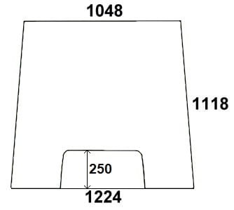 Szyba przednia do ciągnika Massey Ferguson 3050, 3060, 3065, 3070, 3080, 3090, 3095, 3115, 3120, 3125, 3610, 3630, 3645, 3650, 3655, 3670, 3680, 3690 - 3385240M5