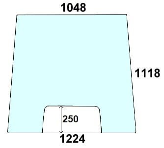 Szyba przednia do ciągnika Massey Ferguson 3050, 3060, 3065, 3070, 3080, 3090, 3095, 3115, 3120, 3125, 3610, 3630, 3645, 3650, 3655, 3670, 3680, 3690 - 3385240M5